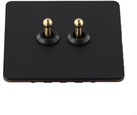 Pared de acero inoxidable de 86 mm para interruptor de luz, con palanca de latón, 1 o 2 vías, para hogares, oficinas, hoteles o fábricas, compatible con lámparas de ahorro de nervios y otras lámparas
