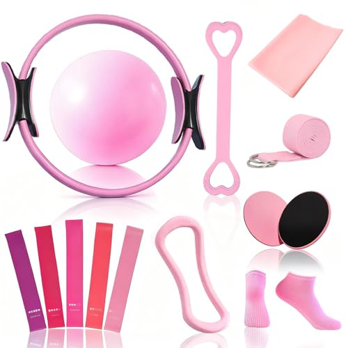 15 Pcs Pilates Set Für Zuhause Pilates Essential Kit Für Frauen Pilates Ring Und Ball Zubehör Set Workout Equipment Home Gym Für Beine Arme Und Oberschenkel Gewichtsverlust