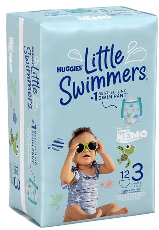 Huggies Little Swimmers Taille 3-4 (7-15 kg), Couche-Culotte de Bain pour Bébé x24 Culottes (Lot de 2 paquets de 12)