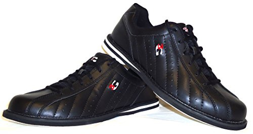 Bowling-Schuhe, 3G Kicks, Damen und Herren, für Rechts- und Linkshänder in 7 Farben Schuhgröße 36-48 (schwarz, 36.5 (US 4.5))
