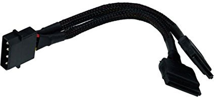 Phobya Adaptateur Alim Molex vers 2X SATA - 1M4(p)/2F(SATA) 15cm - Noir Câbles SATA Câbles