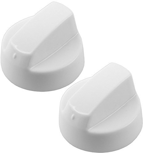 Spares2go Bouton de commande Universel Blanc Pour toutes les marques et modèles de cuisinière et plaque de cuisson (Lot de 1,2,4,6 ou 8 adaptateurs) Pack Quantity: 2