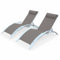 Alice's Garden sweeek - Tumbona de Aluminio textileno, Set de 2, Louisa x2, Blanco, 167x64x82 cm