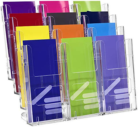 DIN Lang (99x210mm) Tischprospekthalter mit 12 Fächern/Prospektständer/Prospekthalter/Flyerständer/Flyerhalter