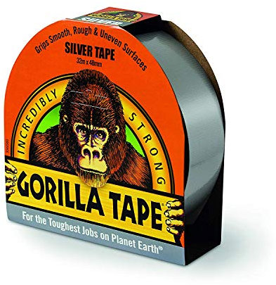 (Pack of 6) Gorilla Glue Silver Adhesive Duct Tape UV & Weather Resistant 48mm x 32m