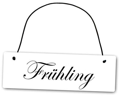 Homeyourself Metallschild Frühling 25 x 8 cm aus Alu Verbund (Alu, Kunststoff) für In- und Outdoor Deko Schild Dekoschild Wandschild außen und innen