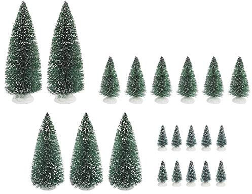Ideen mit Herz Deko-Schneetannen | 21 Stück | Verschiedene Größen: 7 bis 22 cm | beschneite Tannen für Bastelarbeiten, Modellbau, Modelleisenbahn, Winterdekoration, Weihnachten, Advent