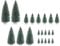 Ideen mit Herz Deko-Schneetannen | 21 Stück | Verschiedene Größen: 7 bis 22 cm | beschneite Tannen für Bastelarbeiten, Modellbau, Modelleisenbahn, Winterdekoration, Weihnachten, Advent