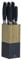 Viners Horizon Knife Block Set of 6-Piece, 5 Kitchen Knives and Bamboo Knife Holder, Chef, Santoku, Carving, Utility and Paring Knives, Indigo, Stainless Steel, 0305.194