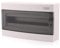 ‎Intratec Sicherungskasten Aufputz, IP40 – Verteilerkasten Gehäuse innen, Verteilerkasten mit transparenter Tür für Trockenraum-Installation, 1-reihig, 18 Module, 236 x 396 x 112 mm, Weiß