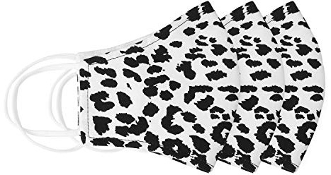 Bling Jewelry Masque Facial En Tissu Imprimé Léopard De Guépard Noir Avec Pince Nez Et Poche Filtrante