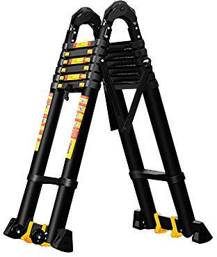 Teleskopleitern Gelenkleiter Klappleiter, Aluminiumlegierung Dick Klappbare Teleskop-Großgelenkleiter Geeignet für Haushaltsleiter Multifunktionslifttechnik Treppe 3,3 + 3,3 M Stehleitern