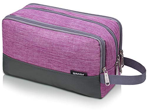 WANDF Kulturbeutel Herren Rucksack Damen Kosmetiktasche Waschtasche für Männer & Frauen in Premium Qualität (A - Denim Lila)