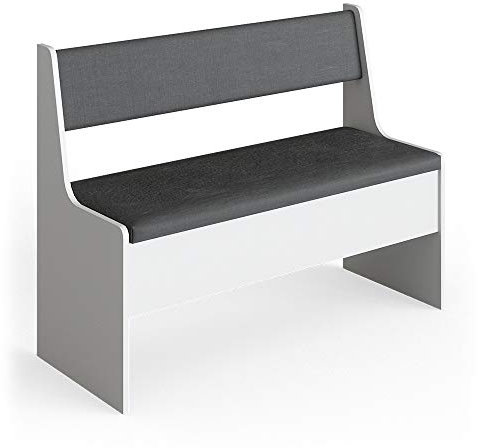 Vicco Banco de Comedor Roman, Blanco/Antracita, 106 x 42 cm