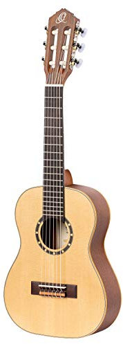 Ortega Guitars Konzert Gitarre Linkshänder – 1/4 – Family Series – Inklusive Gig Bag – Fichte, Mahagoni, Natur (R121-1/4-L)