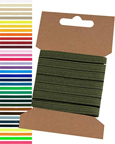 maDDma 5m Gummiband 6,6mm Gummilitze Wäschegummi elastisches Band Wäscheband Farbwahl, Farbe:dunkelgrün
