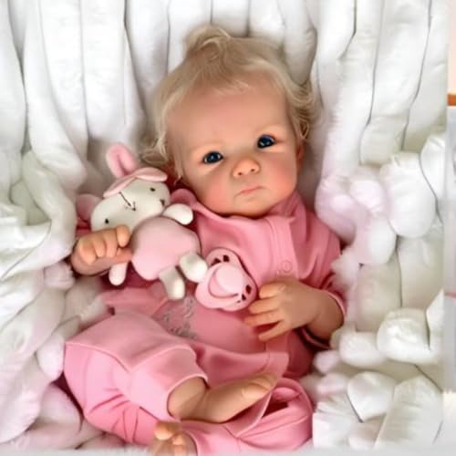 MAIHAO 18 Zoll Puppe Reborn Babys Lebensechte Babypuppen Mädchen Reborn Baby Realistische Handgefertigt Puppen Augen offen Weicher Baumwollkörper Sieht aus wie EIN echtes Baby
