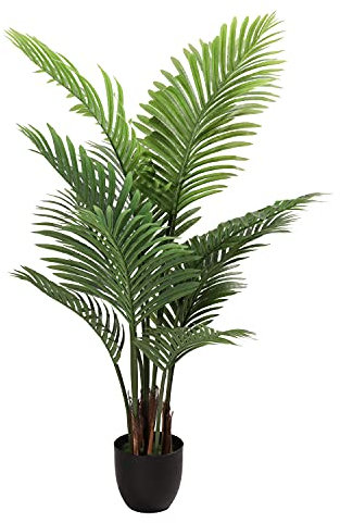Puleo International 47 Areca Artificial Indoor Palm Tree with Black Plastic Pot, Green (348-1784-ST40)