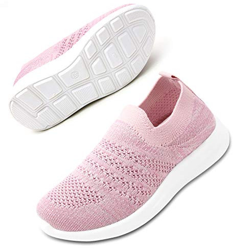 Apawwa Filles GarçOns Chaussures Respirant Enfants Chaussures à Enfiler LéGèRes Chaussures DéContractéEs Baskets pour Enfants pour Le Sport Et L'AthléTisme ZC32 Color Pink Size 35