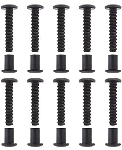 eMagTech Hülsenschrauben Verbindungsschraube Schrankverbinder mit Hülse Schraubpfosten, M6 x 30mm, Lochdurchmesser 8 mm, 10 Stück
