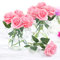 Mocoosy 12 Rosas Rosas Flores Artificiales para decoración, Pink Falso Seda Rosas Tallo Largo Flores para Ramo de Boda, centros de Mesa, arreglos Florales, San Valentín, hogar Mesa decoración