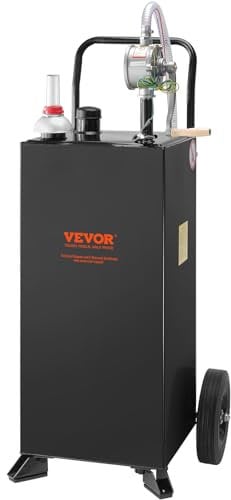 VEVOR 30 Gallon Fuel Caddy, Portable Gasoline Diesel Fuel Container with Wheels, Black