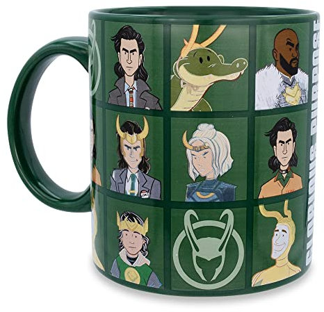 Silver Buffalo Marvel Studios Loki Glorious Purpose Taza de cerámica | Taza de café sin BPA para espresso, cacao, té