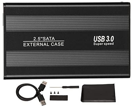 USB3.0 Festplattengehäuse, 2,5 Zoll Festplatte mit SATa Schnittstelle Oder HDD Unter 10 Mm, 5Gbit/S Übertragungsgeschwindigkeit, Ultradünne, Leichte Festplattengehäuse Adapterunterstützung(Schwarz)