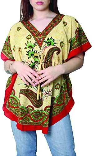 Love My Fashions® Women's Kaftan Dress Stylish Floral Print Mini Sundress Bikini Cover-Up Short Sleeve Summer Tunic Beach Dress Pool Party Loungewear