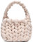 Alzoear Handgewebte Tragetaschen für Damen, grobes Garn, Strick, Umhängetasche, handgefertigt, geflochtene Geldbörse, Beige, Medium