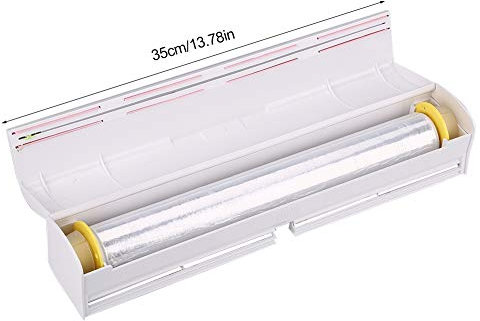 Wrap Cutter Distribuer des Emballages Alimentaires Transparent Abs Lame en Acier Inoxydable Distributeur D'emballages Alimentaires Wrap Cutter Foil and Cling Film Cutte Storage