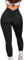 HAWILAND Push up Leggings Damen - Boom Booty Leggings High Waist Scrunch Butt Sportleggins lang für Fitness Yoga Workout #3 Schwarz M