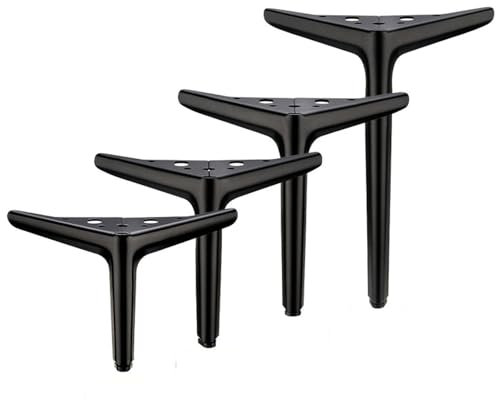 4 Stück Schwarz Möbelfüße,DIY Metall-Möbelbeine,Dreieckige Metall Möbelfüße,Dreieck Tischbeine,Ersatzbeinstützfüße für Schrank/Sofa/Couchtisch/TV-Schrank Beine (20cm/7.87in)