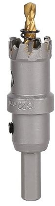 Vearter 22mm Coronas para Metal, Broca de Carburo Sierra Perforadora TCT Cortador para Metal Duro, Acero Inoxidable, Acero Dulce, Aleación de Aluminio, Cobre, Hierro, Plástico, Fibra de Vidrio