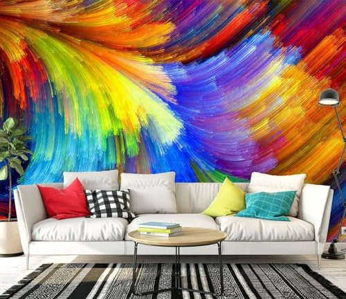 Wandbilder Wand Deko 3D-Tapeten mit Farbtextur, 366 x 254 cm Wandaufkleber Kinderzimmer Wandsticker Wohnzimmer Sticker Hintergrund Wandbilder