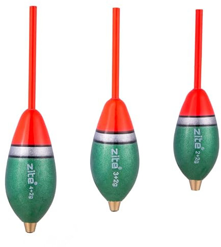 Zite Fishing Forellenposen Set 3 Stück mit 2+2, 3+2 & 4+2 g – Durchlaufposen vorgebleit – Ideales Angelzubehör für das Forellenangeln