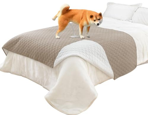 uiceno Groß Hundedecke Waschbar, 100% wasserdichte Hundedecke Sofa, 132x208cm rutschfeste Hunddecke Als Schutz für Sofa & Bett für Mittelgroße und Große Hunde, Katzen, Khaki