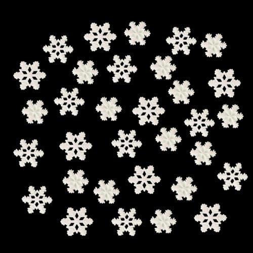Suxgumoe Mini Snowflake for Christmas Craft, 60 Pcs White Glitter Resin Snowflake Christmas Ornaments, Flatback Slime Charm for DIY Craft Xmas Tree Winter Party Table Decor