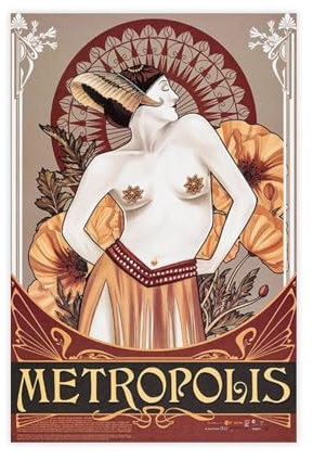 ZOLULA Retro Metropolis – Filmposter auf Leinwand, Poster, Wandkunst, Dekor, Bild, Gemälde für Wohnzimmer, Schlafzimmer, Dekoration, ungerahmt, 30 x 45 cm