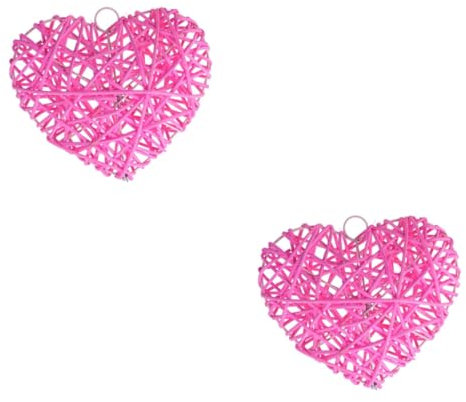 Warmhm 2stücke Rattan Herz Handmade Dekoration Für Zuhause Kindergarten Und Feiern Für Hochzeiten Valentinstag Und Bastelprojekte