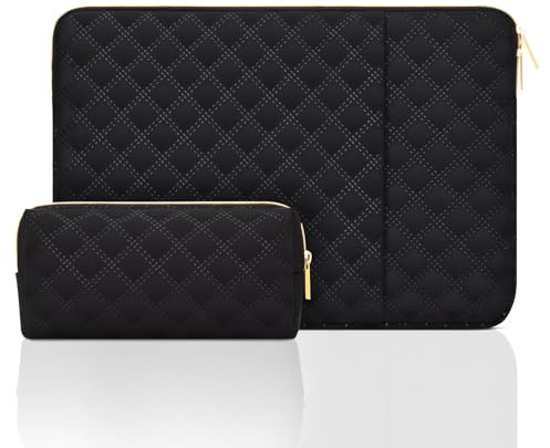 jooeer 14 Inch Laptop Sleeve Case for 14 MacBook Pro M4/M3/M2/M1 A3112 A3401 A3185 A2992 A2918 A2779 2024-2021, Protective Waterproof Polyester Padded Computer Cover with Accessory Bag, Black