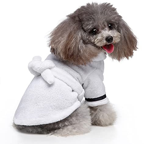 Accappatoio per animali domestici, ad asciugatura rapida, super assorbente, accappatoio per cani di taglia grande, media e piccola