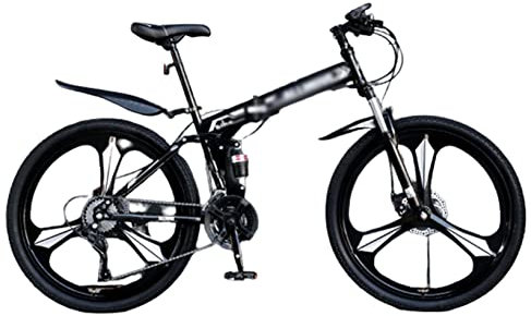 CASEGO Mountain Cross-Country-Fahrrad mit Variabler Geschwindigkeit Faltbares Dreimesser-Einrad-Doppelscheibenbremse Rahmen aus Kohlenstoffstahl Rahmen für Erwachsene Unisex (D 27.5inch)