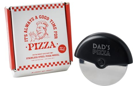CGB Giftware | Black Pizza Cutter - 'Dad's Pizza' | in Gift Box | Father's Day | Gift for Him | Engraved | Quirky Gift | GB07750