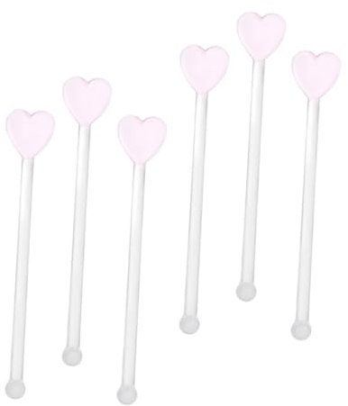 PRETYZOOM 6pcs Glass Swizzle Stick Clear Spoons Honey Stirrer Heart Stirring Stick Metal Serving Spoons Cocktail Drink Mixer Dog Cookie Cutters Shapes Cocktail Paddle Food Coffee re-usable