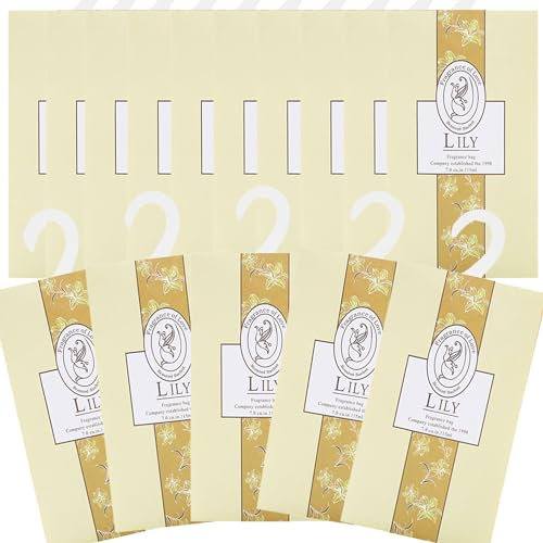 15pcs Duftsachet, Schrankdeo Natürlichen Geruch Sachet, Wäscheduft Schrank Duftsäckchen Kleiderschrank Dufterfrischer, Duftbeutel Kleiderschrank Duft Hanging Beutel, Schrankduft Frische (15lily)