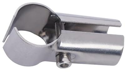 perfeclan Conector de tubo de acero inoxidable, sujetadores de conector de abrazadera de tubo, accesorio de tubería de 25mm de diámetro para conexión de tubería, 2 vías