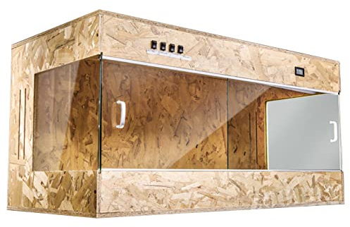 BGFYUSF Reptilien-Aufzuchtbox, Lebensraum, Haustier, Chamäleon, Vivarium, Terrarium, belüfteter Panorama-Futterkäfig für Eidechsen, Schlangen, Schildkröten (braun, 100 x 50 x 50 cm)