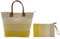Vico Casa® VERSILIA Borsa mare donna con pochette, borsa spiaggia/Colore Giallo/Borsa a spalla 50x35X20cm con borsetta, cerniera e tasca interne e manici