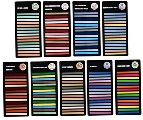 Farbenfrohe Sticky Index Tabs Highlight Strips Mini Translucent Side Marker Hinweis Tabs 2700 Blätter für Buchschule Vorräte Packungen.